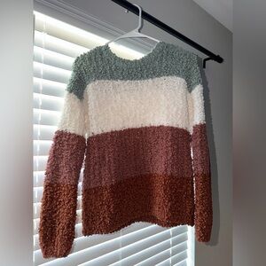 Pink Rose Multicolor Textured Sweater